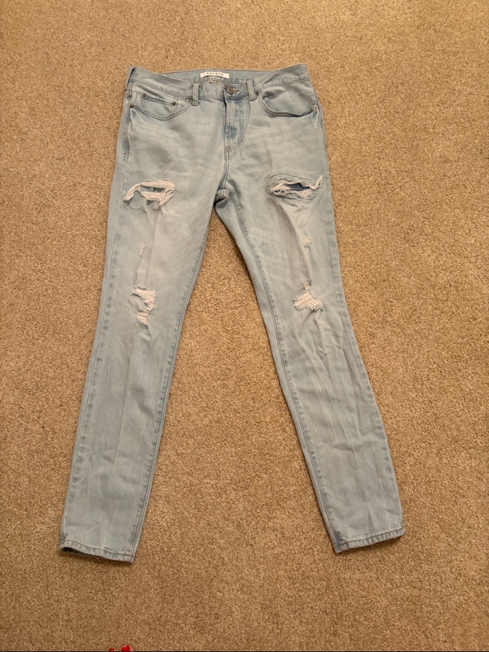 Light Wash Distressed Men’s  Jeans